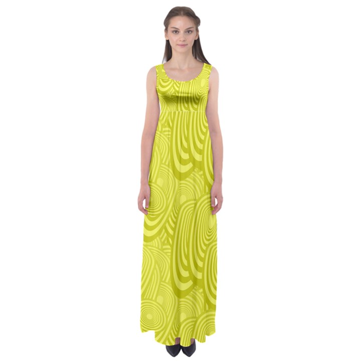 Yellow Oval Ellipse Egg Elliptical Empire Waist Maxi Dress