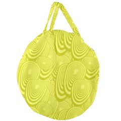 Yellow Oval Ellipse Egg Elliptical Giant Round Zipper Tote by BangZart