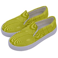 Yellow Oval Ellipse Egg Elliptical Kids  Canvas Slip Ons