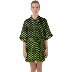 Pattern Halftone Background Dot Quarter Sleeve Kimono Robe by BangZart