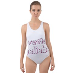 Verified Belieber Cut-out Back One Piece Swimsuit by Valentinaart