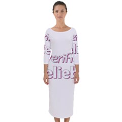 Verified Belieber Quarter Sleeve Midi Bodycon Dress by Valentinaart