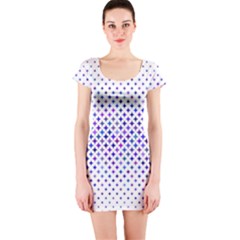 Star Curved Background Geometric Short Sleeve Bodycon Dress by BangZart