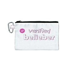 Verified Belieber Canvas Cosmetic Bag (small) by Valentinaart