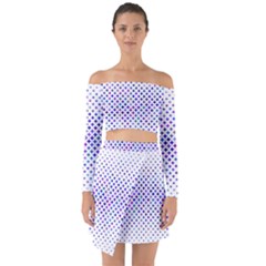 Star Curved Background Geometric Off Shoulder Top With Skirt Set by BangZart