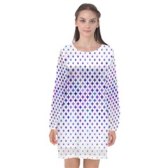 Star Curved Background Geometric Long Sleeve Chiffon Shift Dress  by BangZart