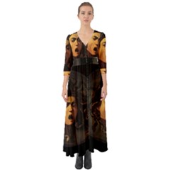 Medusa Button Up Boho Maxi Dress by Valentinaart