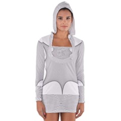 Star Grid Curved Curved Star Woven Long Sleeve Hooded T-shirt by BangZart