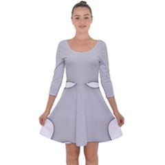 Star Grid Curved Curved Star Woven Quarter Sleeve Skater Dress by BangZart