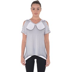 Star Grid Curved Curved Star Woven Cut Out Side Drop Tee by BangZart