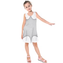 Star Grid Curved Curved Star Woven Kids  Sleeveless Dress by BangZart