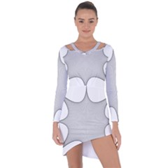 Star Grid Curved Curved Star Woven Asymmetric Cut-out Shift Dress by BangZart