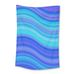 Blue Background Water Design Wave Small Tapestry