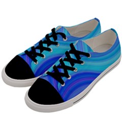 Blue Background Water Design Wave Men s Low Top Canvas Sneakers by BangZart