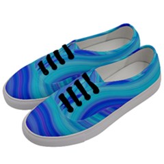 Blue Background Water Design Wave Men s Classic Low Top Sneakers by BangZart