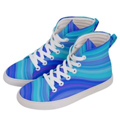 Blue Background Water Design Wave Women s Hi-top Skate Sneakers by BangZart