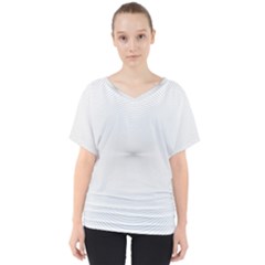 Background Line Motion Curve V-neck Dolman Drape Top by BangZart