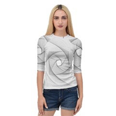 Rotation Rotated Spiral Swirl Quarter Sleeve Raglan Tee