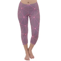 Triangle Background Abstract Capri Winter Leggings 