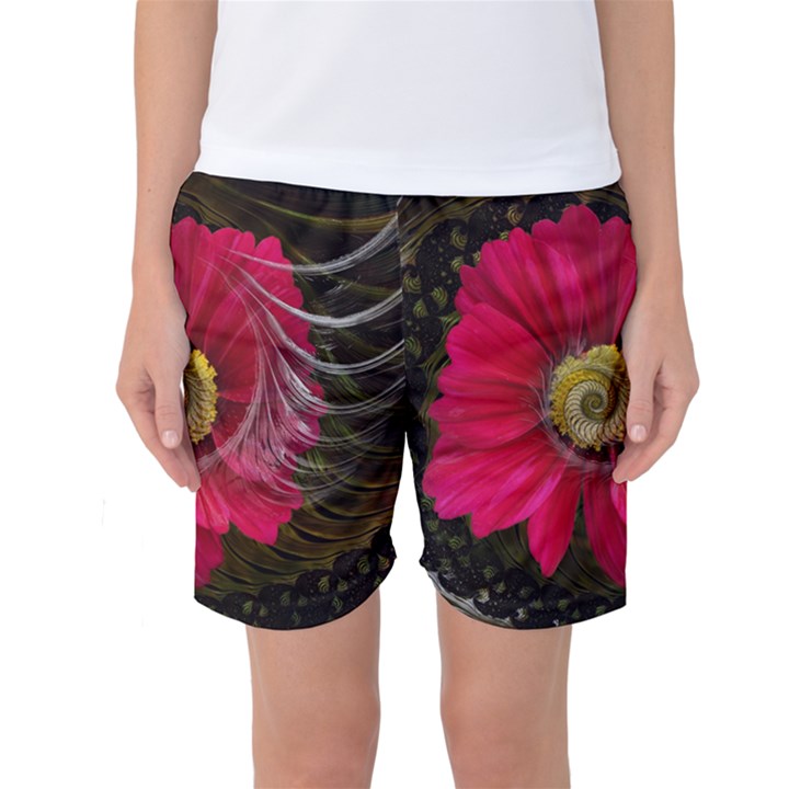 Fantasy Flower Fractal Blossom Women s Basketball Shorts