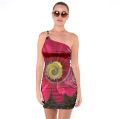 Fantasy Flower Fractal Blossom One Soulder Bodycon Dress