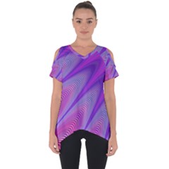 Purple Star Sun Sunshine Fractal Cut Out Side Drop Tee by BangZart