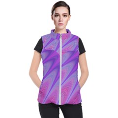 Purple Star Sun Sunshine Fractal Women s Puffer Vest