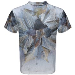 Winter Frost Ice Sheet Leaves Men s Cotton Tee