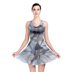 Winter Frost Ice Sheet Leaves Reversible Skater Dress