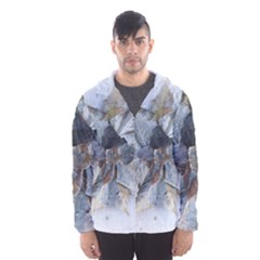 Winter Frost Ice Sheet Leaves Hooded Wind Breaker (men)