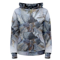 Winter Frost Ice Sheet Leaves Women s Pullover Hoodie