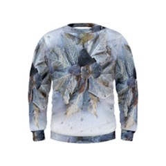 Winter Frost Ice Sheet Leaves Kids  Sweatshirt