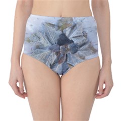 Winter Frost Ice Sheet Leaves High-waist Bikini Bottoms