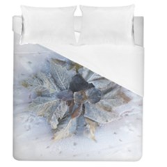 Winter Frost Ice Sheet Leaves Duvet Cover (queen Size)