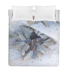 Winter Frost Ice Sheet Leaves Duvet Cover Double Side (full/ Double Size)