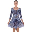 Winter Frost Ice Sheet Leaves Quarter Sleeve Skater Dress View1