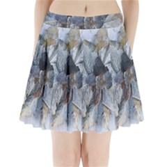 Winter Frost Ice Sheet Leaves Pleated Mini Skirt