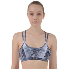 Winter Frost Ice Sheet Leaves Line Them Up Sports Bra