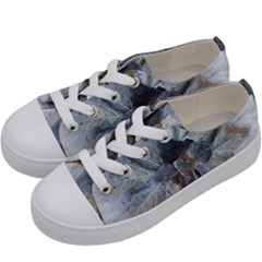 Winter Frost Ice Sheet Leaves Kids  Low Top Canvas Sneakers