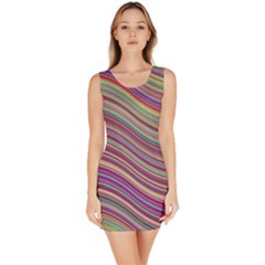 Wave Abstract Happy Background Bodycon Dress