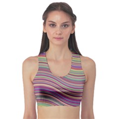 Wave Abstract Happy Background Sports Bra