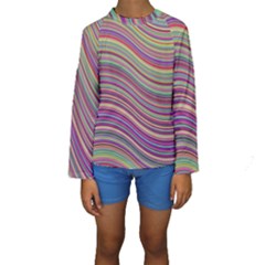 Wave Abstract Happy Background Kids  Long Sleeve Swimwear