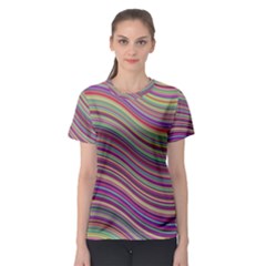 Wave Abstract Happy Background Women s Sport Mesh Tee