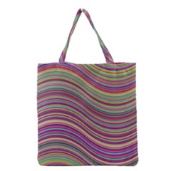 Wave Abstract Happy Background Grocery Tote Bag