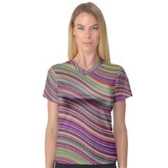 Wave Abstract Happy Background V-neck Sport Mesh Tee