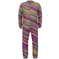 Wave Abstract Happy Background Onepiece Jumpsuit (men) 