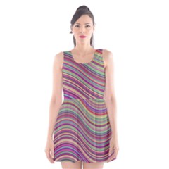 Wave Abstract Happy Background Scoop Neck Skater Dress