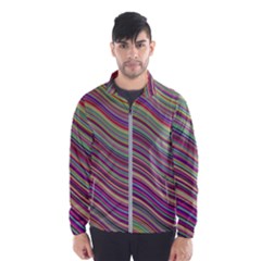 Wave Abstract Happy Background Wind Breaker (men)