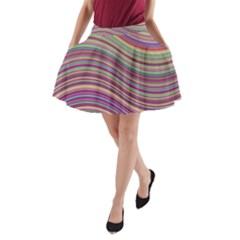 Wave Abstract Happy Background A-line Pocket Skirt