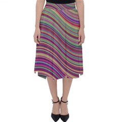 Wave Abstract Happy Background Folding Skater Skirt by BangZart